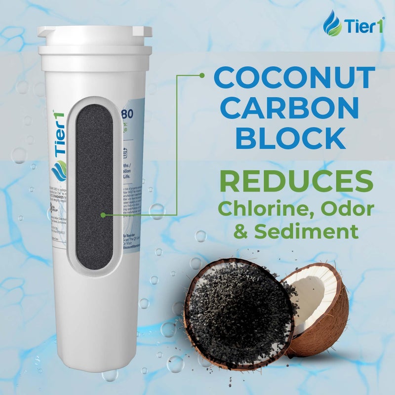 Tier1 RWF1080 836848 Refrigerator Filter | Replacement for Fisher Paykel 836860, WF296, EFF-6017A | Fridge Filter - Up to 12 months Supply | Easy Install | Odor Control | Great Tasting Water (2-pk) - Image 4